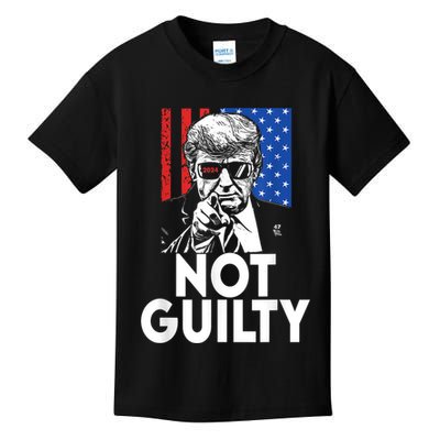 Trump Not Guilty Donald Trump 2024 Kids T-Shirt