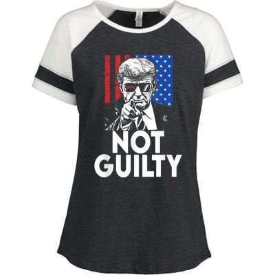 Trump Not Guilty Donald Trump 2024 Enza Ladies Jersey Colorblock Tee