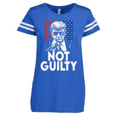 Trump Not Guilty Donald Trump 2024 Enza Ladies Jersey Football T-Shirt