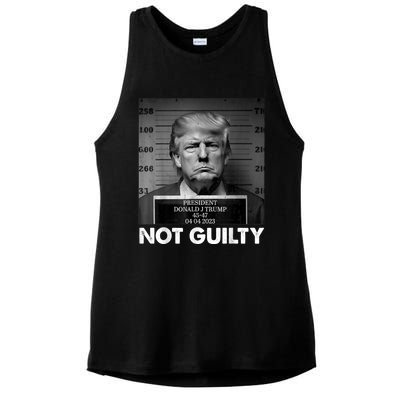 Trump Not Guilty 2024 Free Trump Republican Support Trump Ladies PosiCharge Tri-Blend Wicking Tank