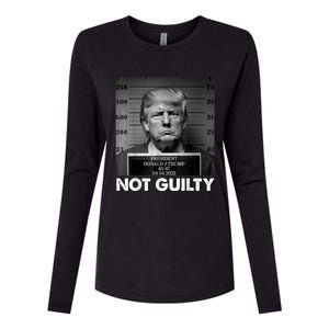 Trump Not Guilty 2024 Free Trump Republican Support Trump Womens Cotton Relaxed Long Sleeve T-Shirt