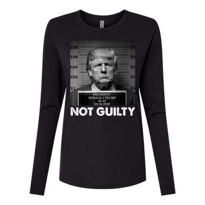 Trump Not Guilty 2024 Free Trump Republican Support Trump Womens Cotton Relaxed Long Sleeve T-Shirt