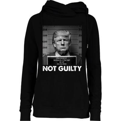 Trump Not Guilty 2024 Free Trump Republican Support Trump Womens Funnel Neck Pullover Hood