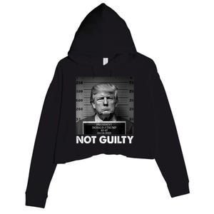 Trump Not Guilty 2024 Free Trump Republican Support Trump Crop Fleece Hoodie