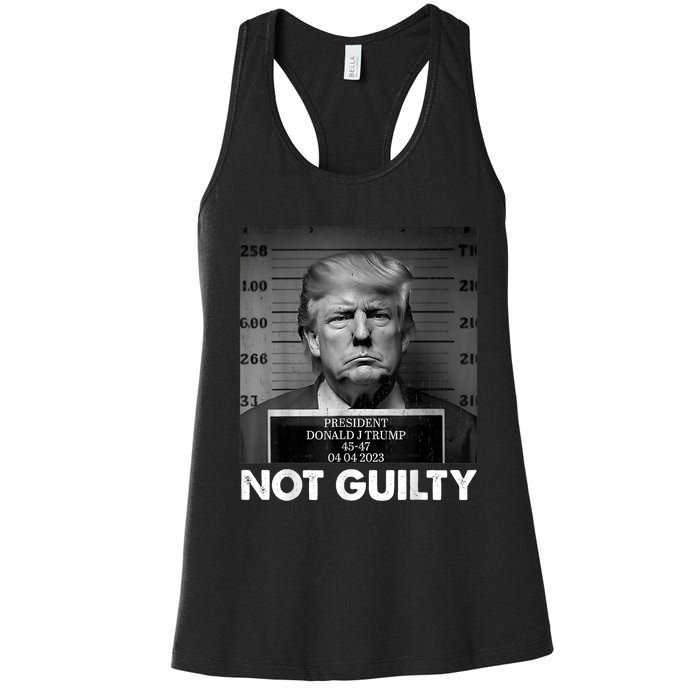 Trump Not Guilty 2024 Free Trump Republican Support Trump Women's Racerback Tank