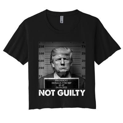 Trump Not Guilty 2024 Free Trump Republican Support Trump Women's Crop Top Tee