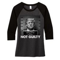 Trump Not Guilty 2024 Free Trump Republican Support Trump Women's Tri-Blend 3/4-Sleeve Raglan Shirt