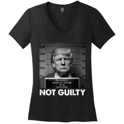 Trump Not Guilty 2024 Free Trump Republican Support Trump Women's V-Neck T-Shirt