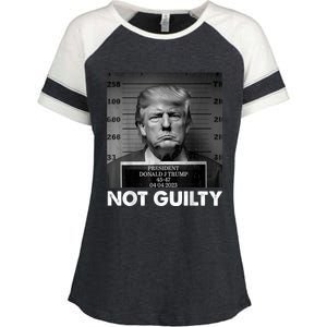 Trump Not Guilty 2024 Free Trump Republican Support Trump Enza Ladies Jersey Colorblock Tee