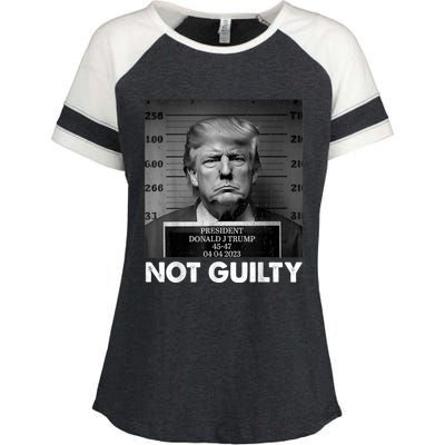 Trump Not Guilty 2024 Free Trump Republican Support Trump Enza Ladies Jersey Colorblock Tee