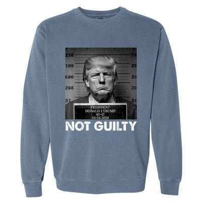 Trump Not Guilty 2024 Free Trump Republican Support Trump Garment-Dyed Sweatshirt