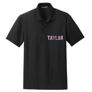 Taylor Name Grunge Custom Birthday Lady Dry Zone Grid Polo