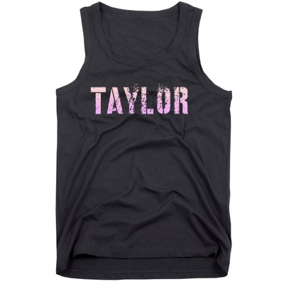 Taylor Name Grunge Custom Birthday Lady Tank Top