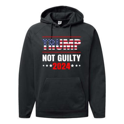 Trump Not Guilty Support Free Trump, Saying For Republicans Performance Fleece Hoodie