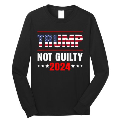 Trump Not Guilty Support Free Trump, Saying For Republicans Long Sleeve Shirt