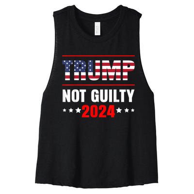 Trump Not Guilty Support Free Trump, Saying For Republicans Women's Racerback Cropped Tank