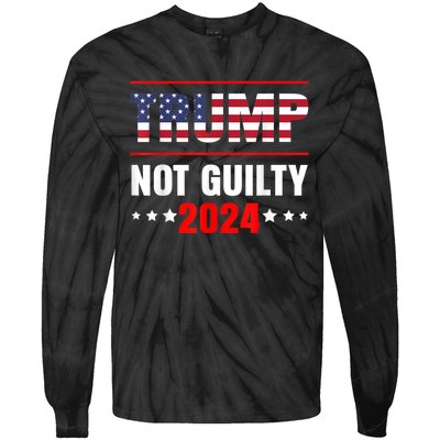 Trump Not Guilty Support Free Trump, Saying For Republicans Tie-Dye Long Sleeve Shirt