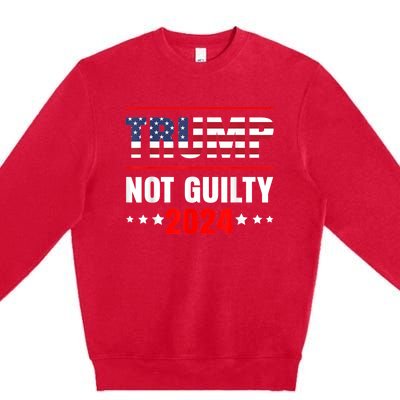 Trump Not Guilty Support Free Trump, Saying For Republicans Premium Crewneck Sweatshirt