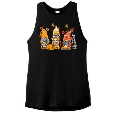 Thanksgiving Nurse Gnomes Fall Scrub Autumn RN Ladies PosiCharge Tri-Blend Wicking Tank