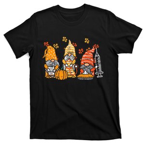 Thanksgiving Nurse Gnomes Fall Scrub Autumn RN T-Shirt