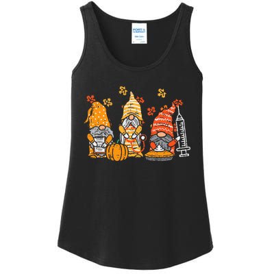 Thanksgiving Nurse Gnomes Fall Scrub Autumn RN Ladies Essential Tank