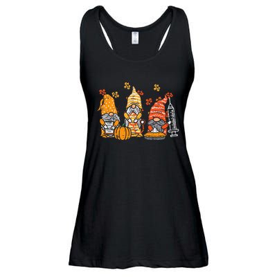 Thanksgiving Nurse Gnomes Fall Scrub Autumn RN Ladies Essential Flowy Tank