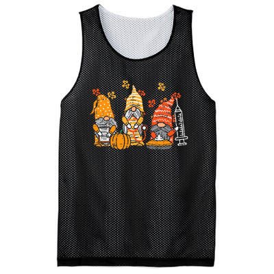 Thanksgiving Nurse Gnomes Fall Scrub Autumn RN Mesh Reversible Basketball Jersey Tank