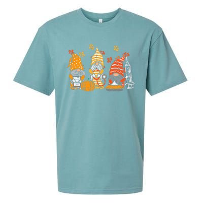 Thanksgiving Nurse Gnomes Fall Scrub Autumn RN Sueded Cloud Jersey T-Shirt