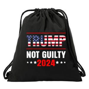 Trump Not Guilty Drawstring Bag