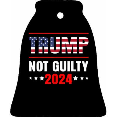 Trump Not Guilty Ceramic Bell Ornament