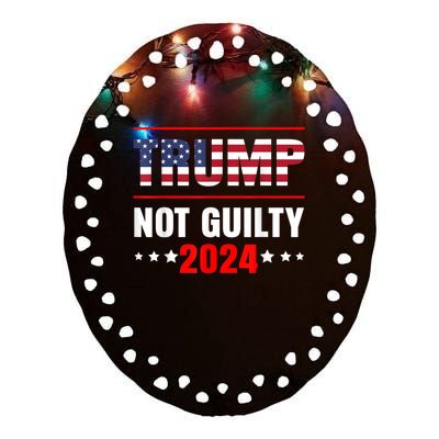 Trump Not Guilty Ceramic Oval Ornament