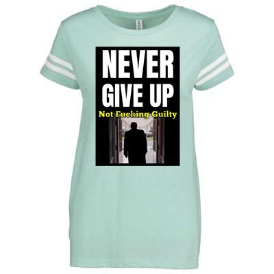 Trump Never Give Up Not Fucking Guilty Enza Ladies Jersey Football T-Shirt