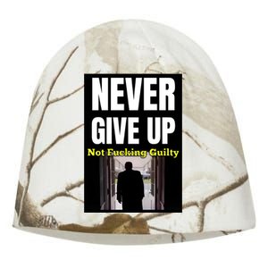 Trump Never Give Up Not Fucking Guilty Kati - Camo Knit Beanie