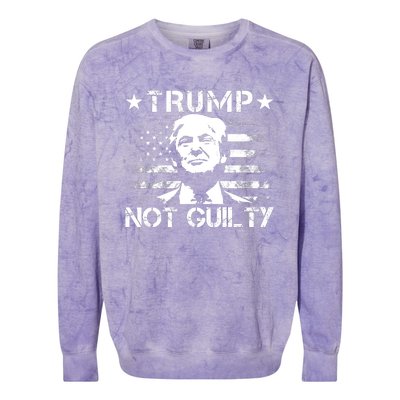 Trump Not Guilty Pro Trump Supporter American Flag Colorblast Crewneck Sweatshirt