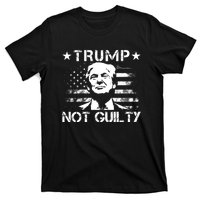 Trump Not Guilty Pro Trump Supporter American Flag T-Shirt