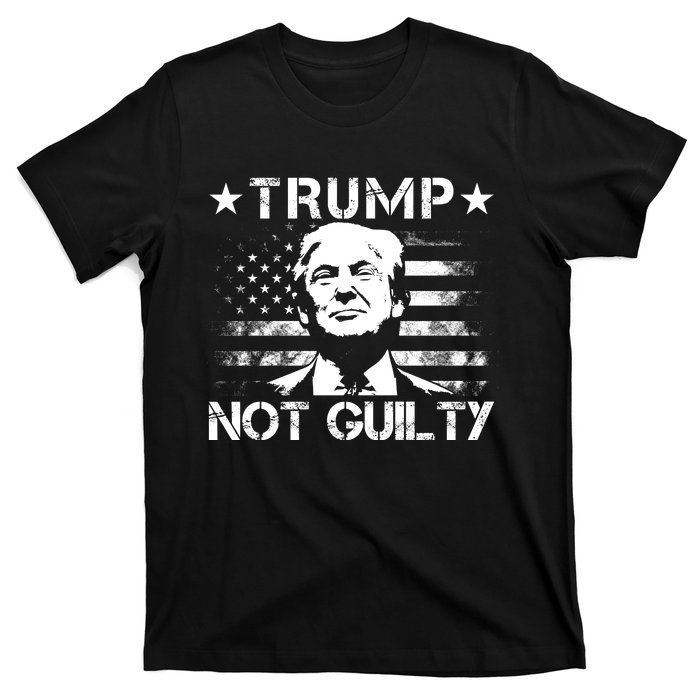 Trump Not Guilty Pro Trump Supporter American Flag T-Shirt