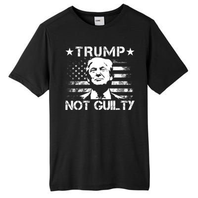 Trump Not Guilty Pro Trump Supporter American Flag Tall Fusion ChromaSoft Performance T-Shirt