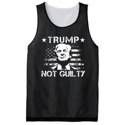 Trump Not Guilty Pro Trump Supporter American Flag Mesh Reversible Basketball Jersey Tank