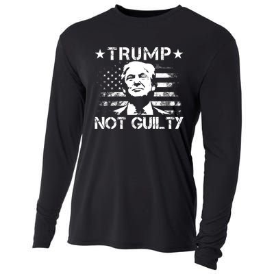 Trump Not Guilty Pro Trump Supporter American Flag Cooling Performance Long Sleeve Crew