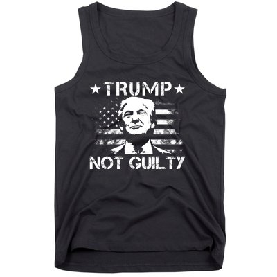 Trump Not Guilty Pro Trump Supporter American Flag Tank Top