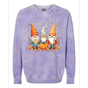 Thanksgiving Nurse Great Gift Cozy Holiday Medical Gnome Great Gift Colorblast Crewneck Sweatshirt