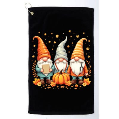 Thanksgiving Nurse Great Gift Cozy Holiday Medical Gnome Great Gift Platinum Collection Golf Towel