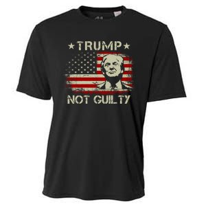 Trump Not Guilty, Free Trump, Pro Trump Supporter American Flag Cooling Performance Crew T-Shirt