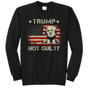 Trump Not Guilty, Free Trump, Pro Trump Supporter American Flag Sweatshirt