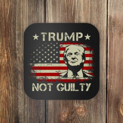 Trump Not Guilty, Free Trump, Pro Trump Supporter American Flag Coaster