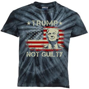 Trump Not Guilty, Free Trump, Pro Trump Supporter American Flag Kids Tie-Dye T-Shirt