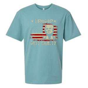 Trump Not Guilty, Free Trump, Pro Trump Supporter American Flag Sueded Cloud Jersey T-Shirt