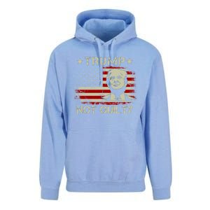 Trump Not Guilty, Free Trump, Pro Trump Supporter American Flag Unisex Surf Hoodie