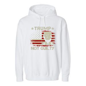 Trump Not Guilty, Free Trump, Pro Trump Supporter American Flag Garment-Dyed Fleece Hoodie