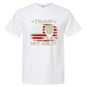 Trump Not Guilty, Free Trump, Pro Trump Supporter American Flag Garment-Dyed Heavyweight T-Shirt